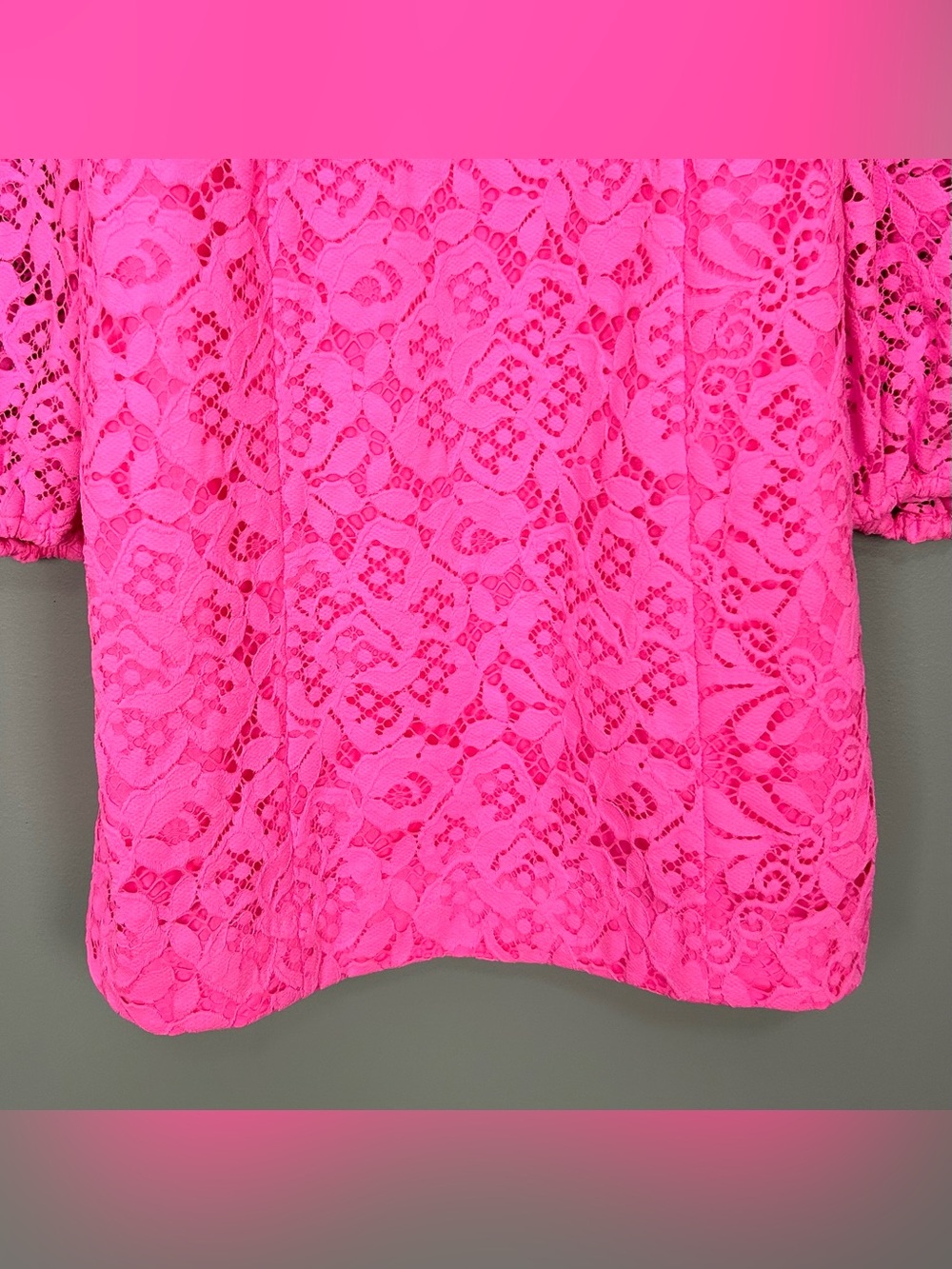 Lilly Pulitzer Juliah Long Sleeve Lace Dress Women’s Size 2 Puff Sleeves Barbie - Picture 5 of 10